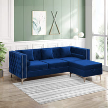 Load image into Gallery viewer, Sectional Sofa with Chaise Lounge, L-Shaped Couch with Storage Ottoman - EK CHIC HOME