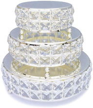 Load image into Gallery viewer, Gold Cake Stand Set of 3,  Pedestal Wedding Party Display with Crystals - EK CHIC HOME