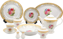 Load image into Gallery viewer, 49pc Dinner Set Pale Roses, Vintage Flower Print Service for 8 - EK CHIC HOME