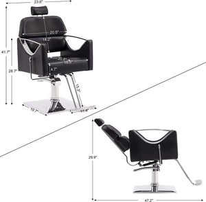 BarberPub Classic Recliner Barber Chair - Heavy Duty - EK CHIC HOME