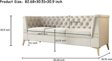 Load image into Gallery viewer, Velvet Fabric Sofa, 82.68&quot; Wx30.51 Dx30.9 H,3 Seat - EK CHIC HOME