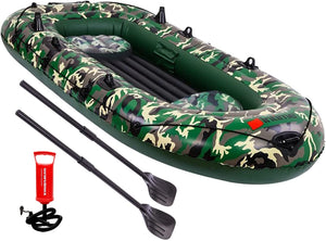 4 Person Inflatable Boat Canoe - 9FT Raft Inflatable Kayak - EK CHIC HOME