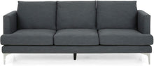 Load image into Gallery viewer, Modern Fabric 3 Seater Sofa, Charcoal and Silver - EK CHIC HOME