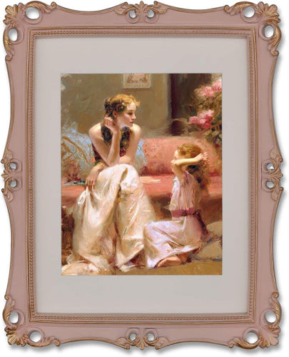 8x10 Picture Frame Antique  Photo Frames 10 x 8 in Pink with Gold Trim - EK CHIC HOME