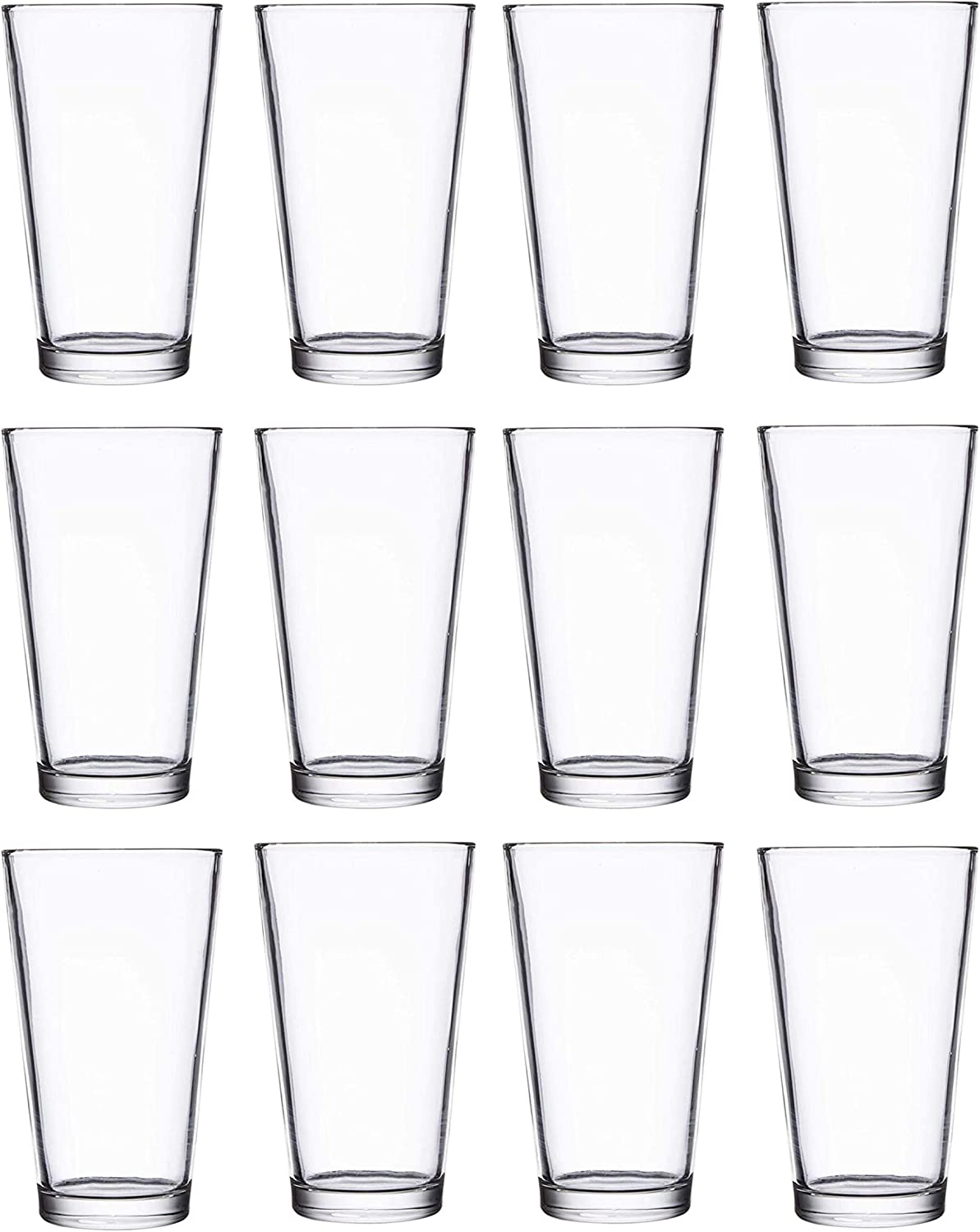Beer Pint Glass - Classic Beer Glasses Pint, 16 Ounce Set of 6