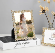 Load image into Gallery viewer, Luxury Metal Picture Frame with Brilliant Crystals, Gold Photo Frame 5 x 7 inch - EK CHIC HOME