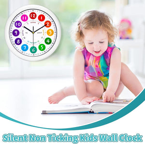 Wall Clock for Kids Clock for Bedroom 10" Silent Non Ticking - EK CHIC HOME