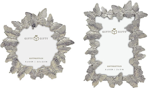 Butterfly Mini Frame Set/Set of 2 / 2x3 & 2.5x2.5 in - EK CHIC HOME
