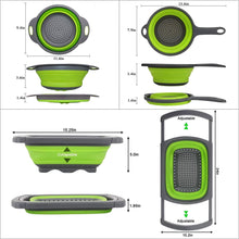 Load image into Gallery viewer, Collapsible Colander Silicone Strainer Set 3 Foldable Food Strainers - EK CHIC HOME