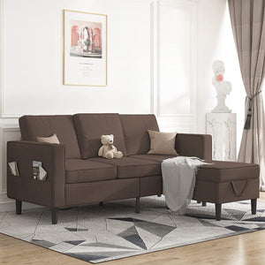 Convertible Sectional Sofa Couch, L-Shaped with Storage Ottoman - EK CHIC HOME