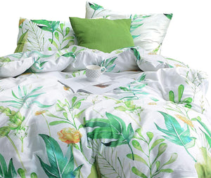 Floral Comforter Set, 100% Cotton Fabric with Soft Microfiber Fill Bedding - EK CHIC HOME