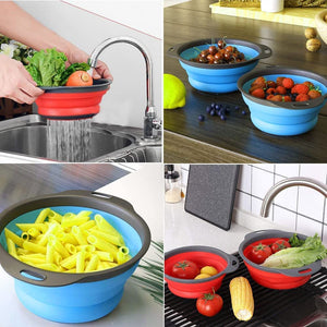Collapsible Colander, BPA Free Silicone Collapsible Colander - EK CHIC HOME