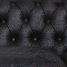 Load image into Gallery viewer, Chesterfield Tufted Microfiber Sofa with Scroll Arms, Black - EK CHIC HOME