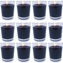 Load image into Gallery viewer, Set of 12 Black Votive Candles Clear Glass - Unscented - EK CHIC HOME