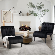 Load image into Gallery viewer, Armless 2 PCS Fabric Living Room Chairs with Wood Legs - EK CHIC HOME