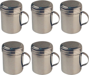 Stainless Steel Dredges 10-Ounce with Handle, Set of 6 - EK CHIC HOME