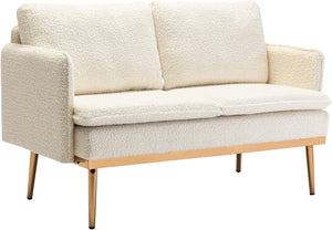 Decorative Modern Golden Leg Love Seat Sofa - EK CHIC HOME