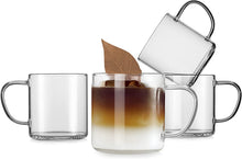 Load image into Gallery viewer, Glass Coffee Tea Cups Set of 4, - EK CHIC HOME