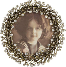 Load image into Gallery viewer, Decorative Jeweled Photo Frame - 4&quot; Round (Clear) - EK CHIC HOME