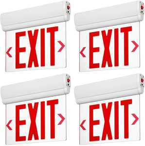 LED Edge Lit Red Exit Sign Single Face with Battery Backup- Pack of 2 - EK CHIC HOME