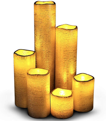 Flameless LED Candles with Timer Slim Set of 6, 2