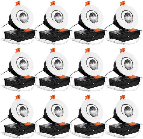 12-Pack 3 Inch LED Dimmable Recessed Light with J-Box - EK CHIC HOME