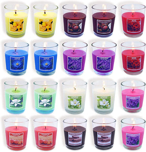 Set of 12 Scented Candles with 6 Fragrance, Natural Soy Wax - EK CHIC HOME