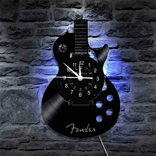 Music Wall Clock, Guitar Vinyl Wall Clock12”(30cm) - EK CHIC HOME