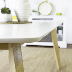 Contemporary Solid Wood Two-Tone Dining Table - White - EK CHIC HOME