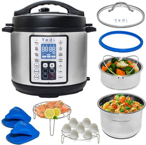 9 in 1 Total Package Instant Programmable Pressure Cooker, 6 Quart - EK CHIC HOME