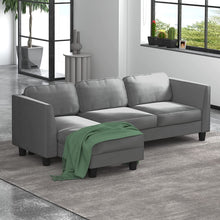 Load image into Gallery viewer, Convertible Sectional Sofa Couch, 86&quot; W Velvet Sofas for Living Room - EK CHIC HOME