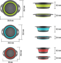 Load image into Gallery viewer, Collapsible Colander- Set of 3 Silicone Kitchen Strainers - EK CHIC HOME