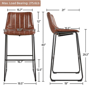 30'' Height Fashionable Pub Stool Leather Chairs-Set of 4 - EK CHIC HOME