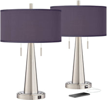 Load image into Gallery viewer, Modern Accent Table Lamps Set of 2 with USB Charging Port - EK CHIC HOME