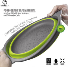 Load image into Gallery viewer, Collapsible Colander- Set of 3 Silicone Kitchen Strainers - EK CHIC HOME
