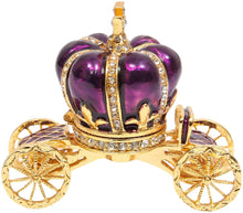 Load image into Gallery viewer, Hand Painted Enameled Cinderella Pumpkin Carriage Decorative Hinged Jewelry Trinket Box - EK CHIC HOME