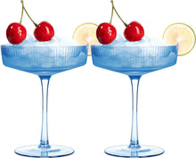 Load image into Gallery viewer, Vintage Art Deco Colored Coupe Glasses with Stems - Set of 2 - 7oz - EK CHIC HOME