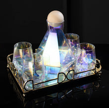 Load image into Gallery viewer, Diamond Iridescent Glass Diamond Decanter and Glasses Set, - EK CHIC HOME