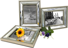 Load image into Gallery viewer, 5x7 -  3 Pack Mirror Photo Frames Sets for Wall Pictures or Table Stand - EK CHIC HOME