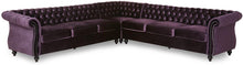 Load image into Gallery viewer, 7 Seater Velvet Tufted Chesterfield Sectional BlackBerry - EK CHIC HOME