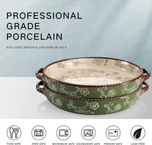 Load image into Gallery viewer, 2 Pack Ceramic Pie Pan, 9 Inch Round Baking Dish with Double Handle - EK CHIC HOME