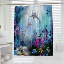 Load image into Gallery viewer, Dolphin Shower Curtain  - Underwater Deep Ocean - EK CHIC HOME