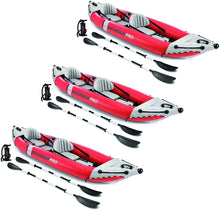 Load image into Gallery viewer, Inflatable 2 Person Vinyl Kayak with Oars &amp; Pump, Red (3 Pack) - EK CHIC HOME