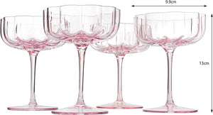 Flower Vintage Glass Coupes 7oz by The Wine Savant - EK CHIC HOME
