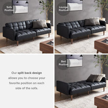 Load image into Gallery viewer, Futon Convertible Sofa Sleeper with Arms Split Back Design 77.5&quot; - EK CHIC HOME