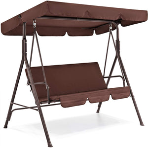 2-Person Outdoor Large Convertible Canopy Swing Glider Lounge Chair w/Removable Cushions - EK CHIC HOME