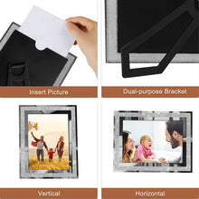 Load image into Gallery viewer, 4x6 Picture Frames Set of 2, Glitter Glass Photo Frame for Tabletop Display - EK CHIC HOME
