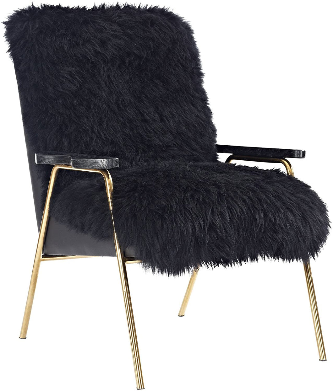 Luxurious Sheepskin Wool Accent Lounge Arm Chair - EK CHIC HOME