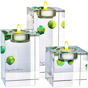 Large Crystal Candle Holders Set of 3, 3.1/4.7/6.2 inches Height - EK CHIC HOME