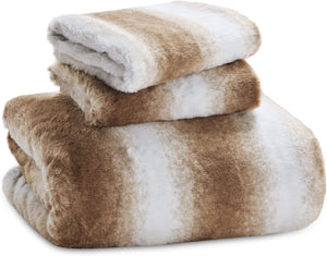 Soft Brown Duvet Cover Set, Ombre Fuzzy Bedding Duvet Covers - EK CHIC HOME